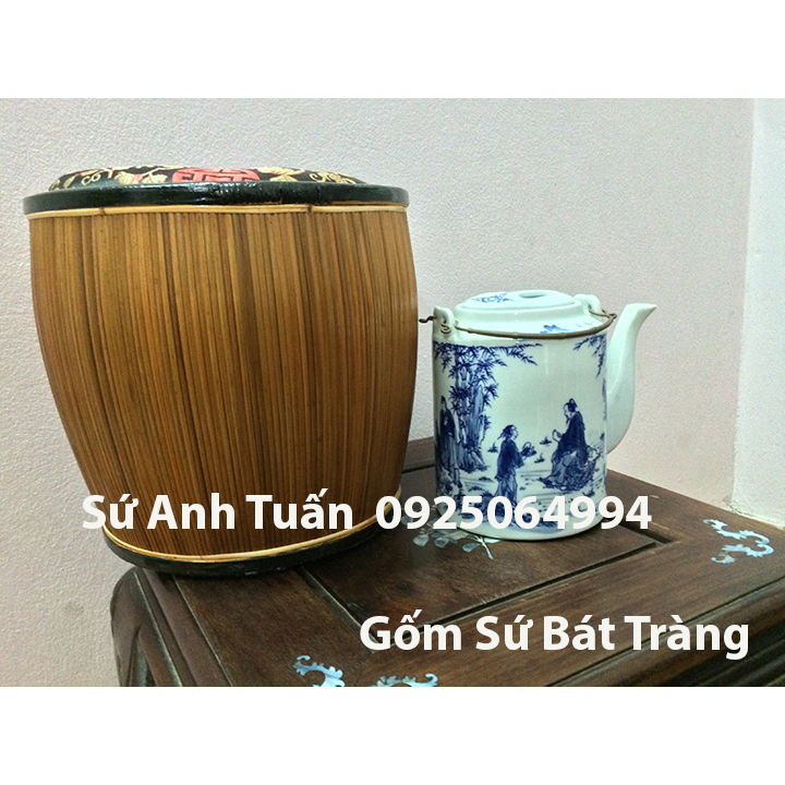 Bộ giành tích vải gấm và ấm vẽ bái sư Loại 1L