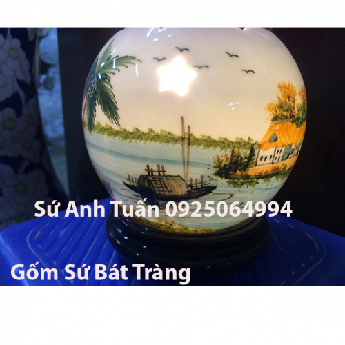 Đèn xông tinh dầu cảnh bến nước